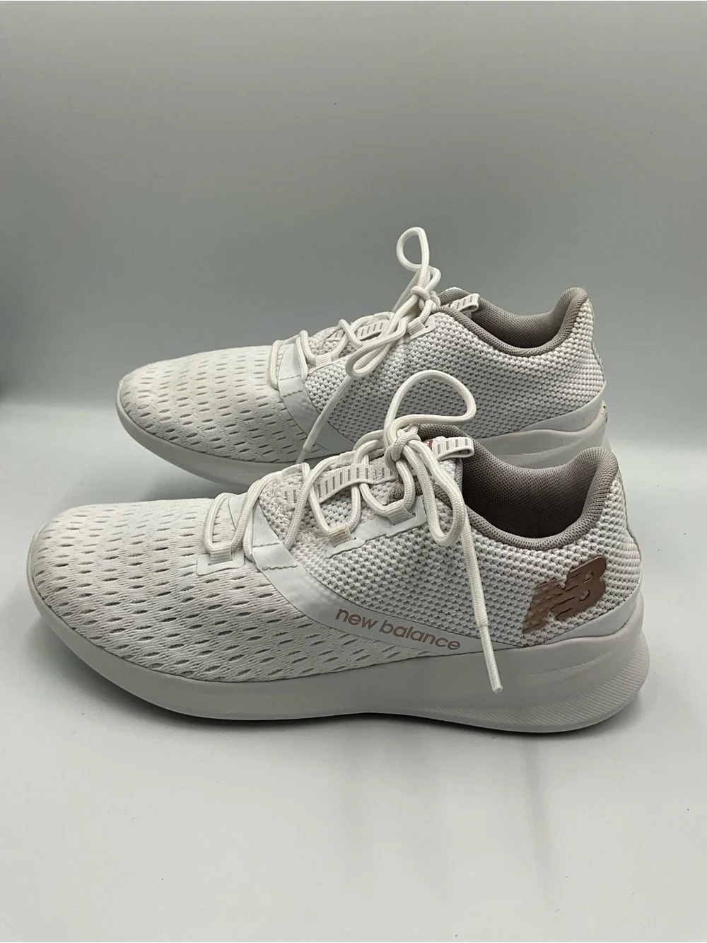 New Balance Sneakers Size 8D White with Beige Accents